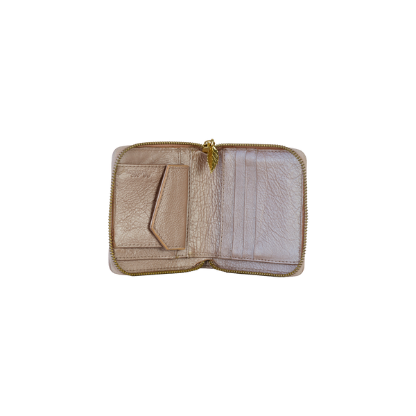 Compact and Elegant – Small Zip Around Wallet - Rose Gold