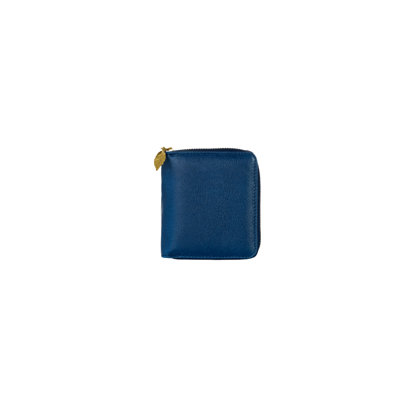 Compact and Elegant – Small Zip Around Wallet - Peacock Blue