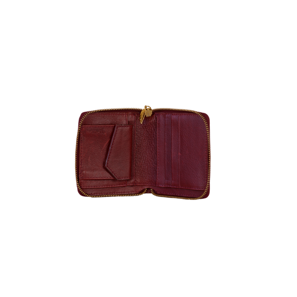 Compact and Elegant – Small Zip Around Wallet - Moroccan Ruby