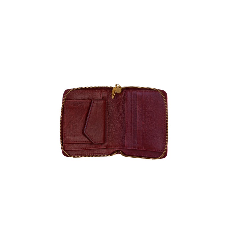 Compact and Elegant – Small Zip Around Wallet - Moroccan Ruby