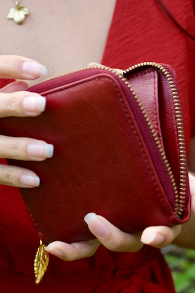 Compact and Elegant – Small Zip Around Wallet - Moroccan Ruby